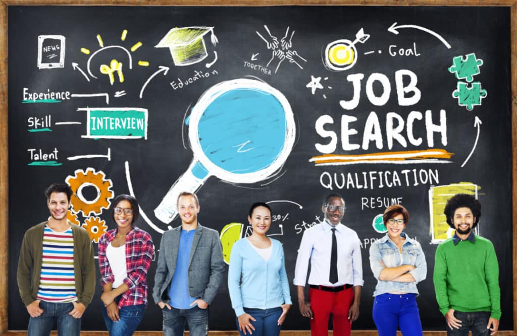 chalkboard with advice for those seeking new job