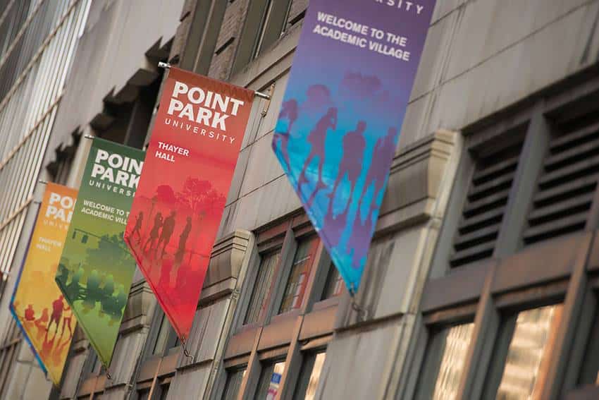 Point Park University campus signs